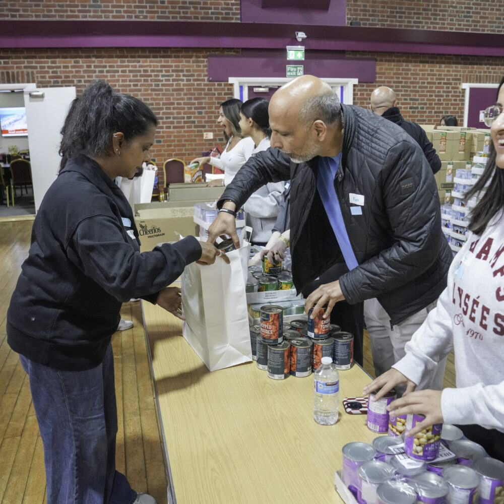 2025 volunteers packing hampers